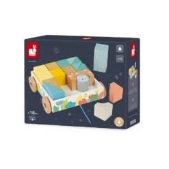 Janod Pure Pull-Along Blocks Cart Toy -Toys Shop janod pure pull along blocks cart toy 2