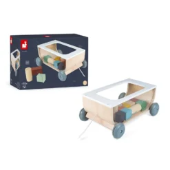 Janod Sweet Cocoon Cart With Blocks -Toys Shop janod sweet cocoon cart with blocks 3