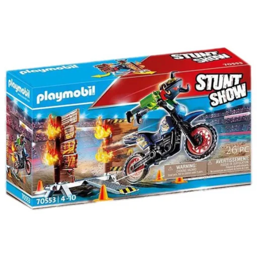 Playmobil 70553 Stunt Show Motocross With Fiery Wall -Toys Shop playmobil 70553 stunt show motocross with fiery wall